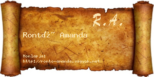 Rontó Amanda névjegykártya
